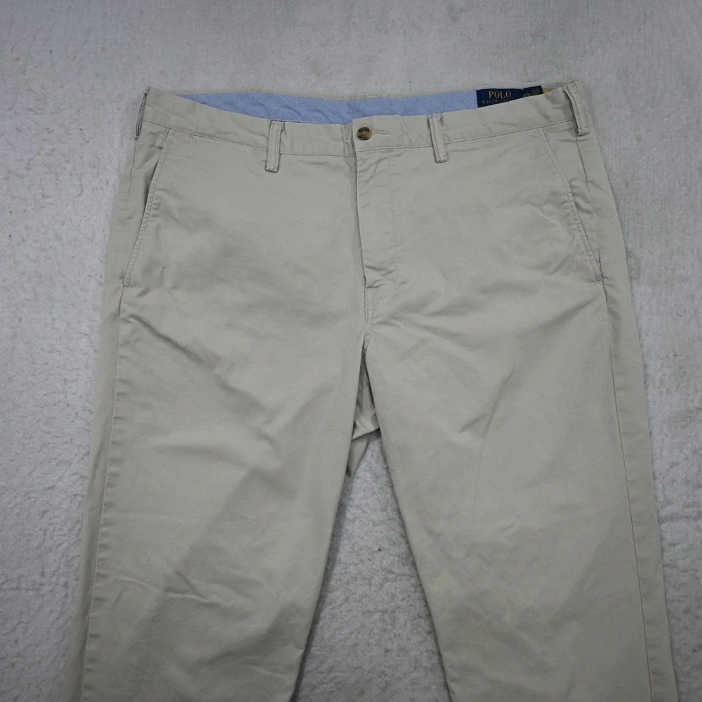 Polo Ralph‎ Lauren Chino Mens 38x30 Stretch Straight Fit Khaki Tan Pants